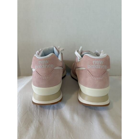 New Balance 574 Sneakers Pink Grey Suede Retro Running Shoes WN Sz 11 Brand New - Picture 6 of 15